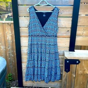 Hudson’s Bay Style & Co geometric sleeveless tiered midi dress